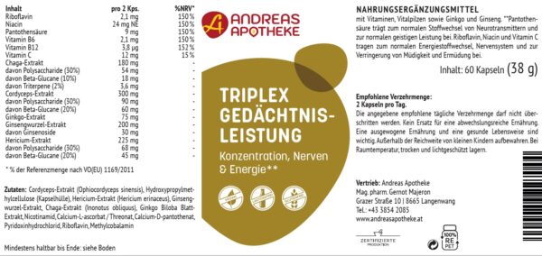 Etikett Triplex Gedächtnis