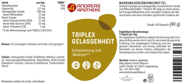 Etikett Triplex Gelassenheit