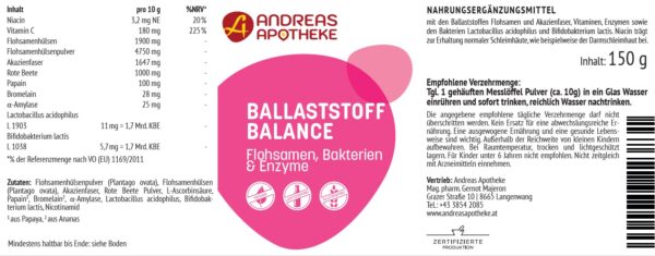 Etikett Ballaststoff Balance