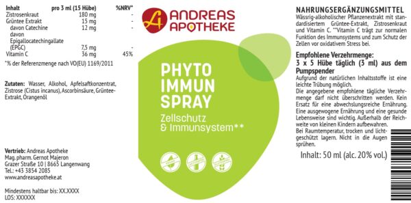 Etikett Phyto Immun Spray