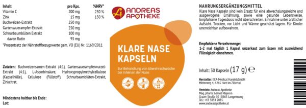 Etikett Klare Nase