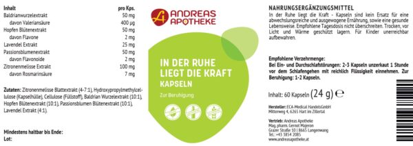 Etikett in der Ruhe liegt die Kraft