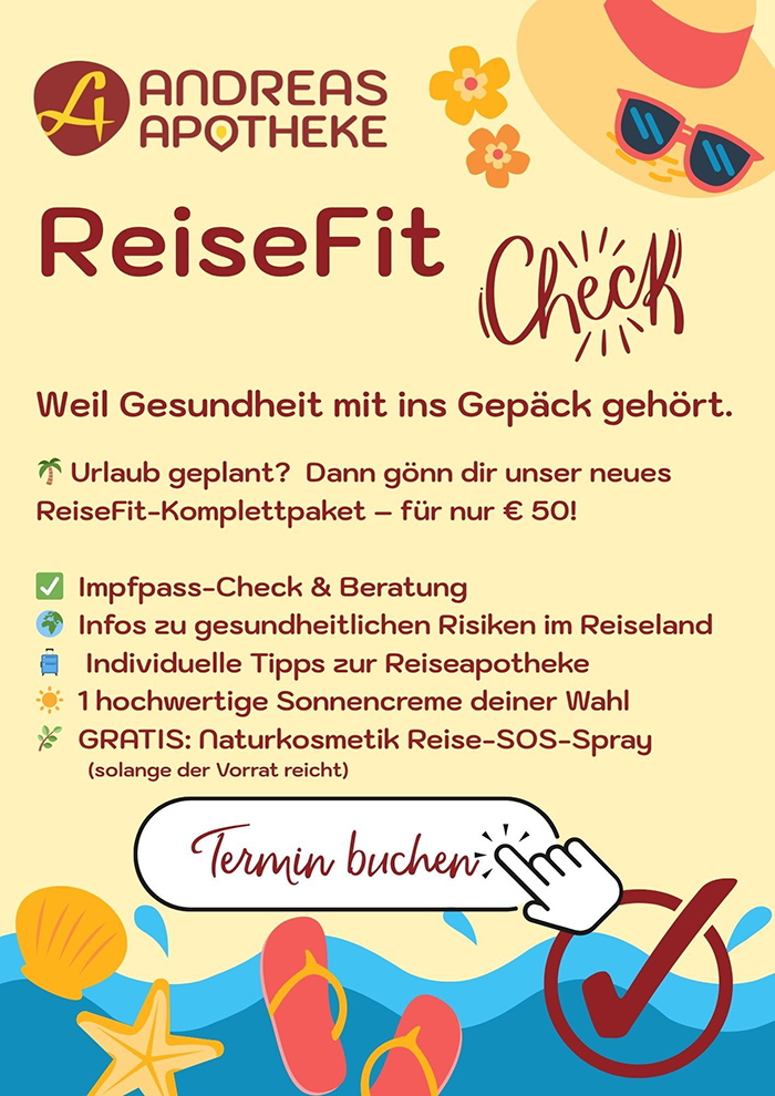 ReiseFit Check! Gleich online Termin buchen